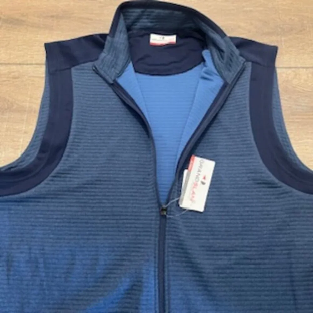 NEW Grand Slam Golf Vest Mens Size Large Blue Quilted Zip‎ Front NWT